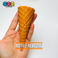 Fake Ice Cream Waffle Cone Solid Plastic Silicon Food Prop 3 Pcs