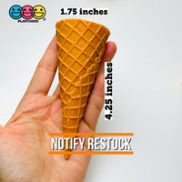 Fake Ice Cream Waffle Cone Solid Plastic Silicon Food Prop 3 Pcs