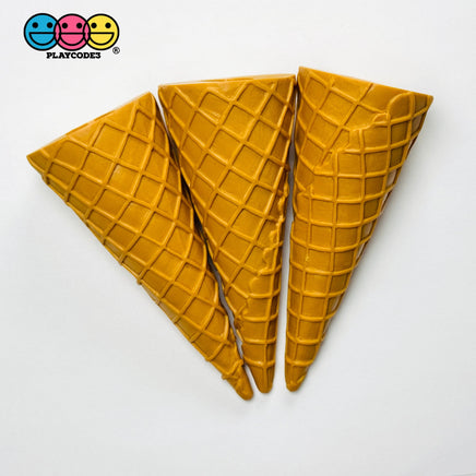 Fake Ice Cream Waffle Cone Solid Plastic Silicon Food Prop 3 pcs - Fake Food