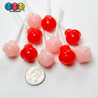 Fake Lollipop Red Pink Mix Charms Decoden Fake Bake Valentine’s Craft Supplies (10 pcs) PLAYCODE3 LLC Fake Food