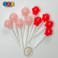 Fake Lollipop Red Pink Mix Charms Decoden Fake Bake Valentine’s Craft Supplies (10 pcs) PLAYCODE3 LLC Fake Food