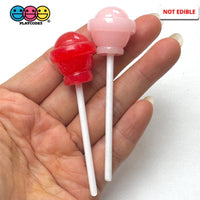 Fake Lollipop Red Pink Mix Charms Decoden Fake Bake Valentine’s Craft Supplies (10 pcs) PLAYCODE3 LLC Fake Food