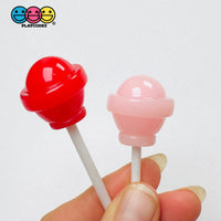 Fake Lollipop Red Pink Mix Charms Decoden Fake Bake Valentine’s Craft Supplies (10 pcs) PLAYCODE3 LLC Fake Food