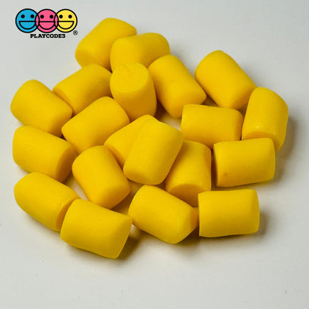 Fake Marshmallow Food Bakes Cabochons Decoden Charm 20 Pcs Yellow(20Pcs)