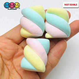 Fake Marshmallow Twist Air Dry Clay Hard Fake Food Props Fake bake Decor Pastel pink blue yellow - Fake Food
