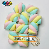 Fake Marshmallow Twist Air Dry Clay Hard Fake Food Props Fake bake Decor Pastel pink blue yellow - Fake Food
