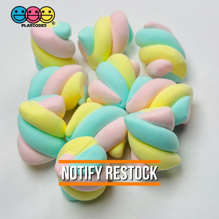Fake Marshmallow Twist Air Dry Clay Hard Fake Food Props Fake bake Decor Pastel pink blue yellow - Fake Food