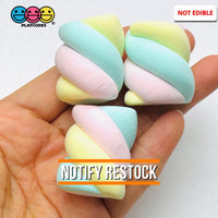 Fake Marshmallow Twist Air Dry Clay Hard Fake Food Props Fake bake Decor Pastel pink blue yellow - Fake Food