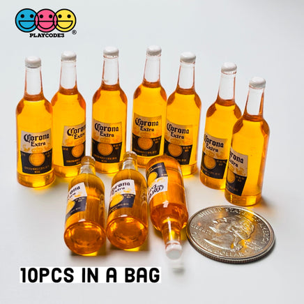 Beer Bottles Mini Realistic Charms Cabochons 10 Pcs Charm