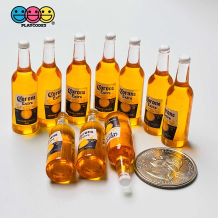 Beer Bottles Mini Realistic Charms Cabochons 10 Pcs Charm