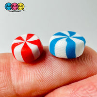 Fake Candy Swirl Peppermint Mints Mix 4Th Of July Theme Charms Polymer Clay Candies 30 Pcs Decoden