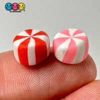 Fake Candy Swirl Peppermint Mints Mix Valentines Day Theme Charms Polymer Clay Candies 30 Pcs