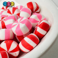 Fake Candy Swirl Peppermint Mints Mix Valentines Day Theme Charms Polymer Clay Candies 30 Pcs