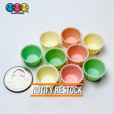 Fake Mini Cupcake Muffin Tin Mold Cabochons Decoden Charm 9/10 Pcs Mixes 9Pcs 3Pcs Each Color