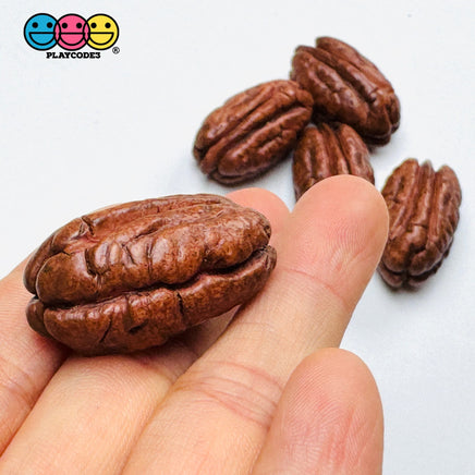 Fake Pecan Realistic Looking NOT EDIBLE Nuts Flatback 3D Charms for Fake Bake Slime Supplies Decoden (5pcs) Fake Food