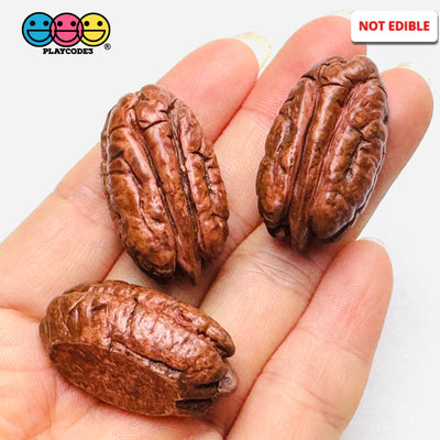 Fake Pecan Realistic Looking NOT EDIBLE Nuts Flatback 3D Charms for Fake Bake Slime Supplies Decoden (5pcs) Fake Food