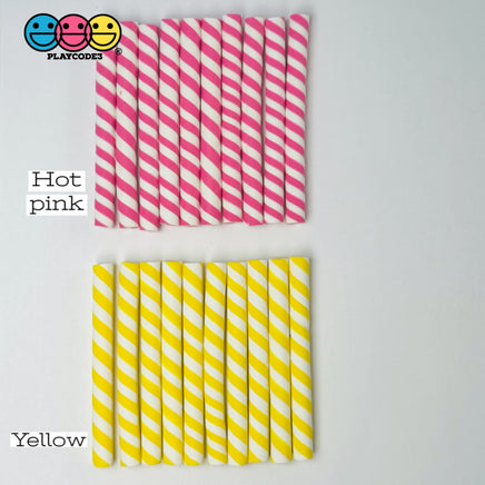 Peppermint Sticks Candy Cane Swirl Charms Fake Candies Charm Solid Cabochons 2.6 Inches 10 Pcs Hot