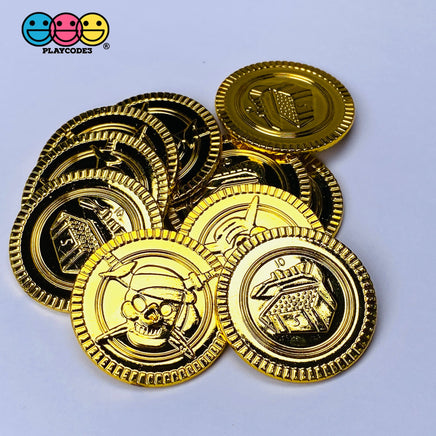 Fake Pirate Gold Coins Treasure Box Charms Saint Patricks Day Cabochons 10 Pcs Playcode3 Llc Charm