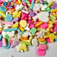 Fake Sprinkle Pastel Color Mix - Polymer Clay Sprinkles Fimo Slices Confetti Heart & Mouse Slime
