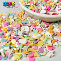 Fake Sprinkle Pastel Color Mix - Polymer Clay Sprinkles Fimo Slices Confetti Heart & Mouse Slime