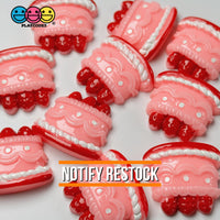 Fake Strawberry Birthday Cake Valentine’s Day Red White Pink Flatback Cabochons Decoden Charm 10