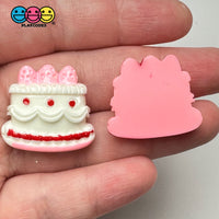 Fake Strawberry Birthday Cake Valentine’s Day Red White Pink Flatback Cabochons Decoden Charm 10 Pcs
