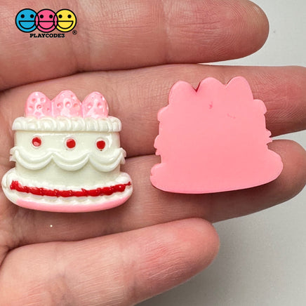 Fake Strawberry Birthday Cake Valentine’s Day Red White Pink Flatback Cabochons Decoden Charm 10 Pcs