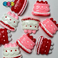 Fake Strawberry Birthday Cake Valentine’s Day Red White Pink Flatback Cabochons Decoden Charm 10
