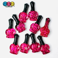 Fake Tiny Nail Polish Cosmetic Flatback Cabochons Decoden Charm 8/10 Pcs Hot Pink(10Pcs)