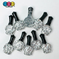 Fake Tiny Nail Polish Cosmetic Flatback Cabochons Decoden Charm 8/10 Pcs Silver(10Pcs)