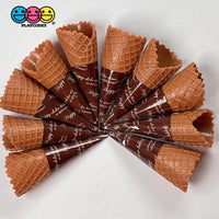 Waffle Ice Cream Cone Wrapped Silicone Soft Charms Fake Food Realistic 10 Pcs Charm