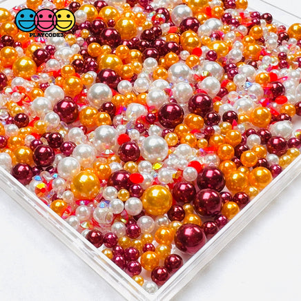 Fall Autumn 10/8/6/4/2Mm Acrylic Beads Rhinestone Faux Sprinkles Decoden Slime Supplies Jewelry