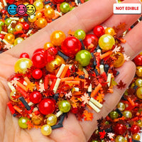 Fall Festival 10/8/6/4Mm Beads Maple Leaf Glitter Autumn 5Mm Fake Clay Sprinkles Decoden Fimo