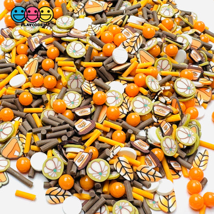 Fall Pumpkin Festival Harvest Beads Leaves Autumn 5Mm Fake Clay Sprinkles Decoden Fimo Jimmies 10