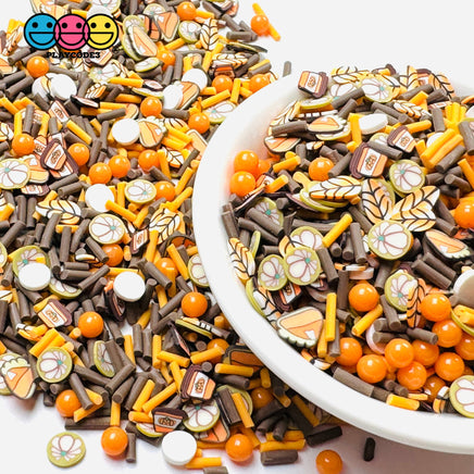 Fall Pumpkin Festival Harvest Beads Leaves Autumn 5Mm Fake Clay Sprinkles Decoden Fimo Jimmies