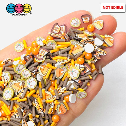 Fall Pumpkin Festival Harvest Beads Leaves Autumn 5Mm Fake Clay Sprinkles Decoden Fimo Jimmies