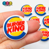 Shoe Charms WITHOUT Buckle Botton Bendable Fast Food Burger Flatback Cabochons Slime Supply Fake Backe Decoden 10 pcs