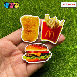 Fast Food Chicken Nuggets Hamburger French Fries Planar Planars Decoden 10Pcs Playcode3 Llc
