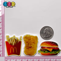 Fast Food Chicken Nuggets Hamburger French Fries Planar Planars Decoden 10Pcs Playcode3 Llc