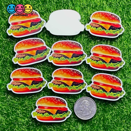 Fast Food Chicken Nuggets Hamburger French Fries Planar Planars Decoden 10Pcs Playcode3 Llc