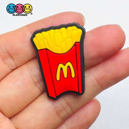 Shoe Charms WITHOUT Buckle Botton Bendable Fast Food French Fries McDonald Flatback Cabochons Slime Supply Fake Backe