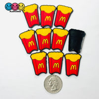 Shoe Charms WITHOUT Buckle Botton Bendable Fast Food French Fries McDonald Flatback Cabochons Slime Supply Fake Backe