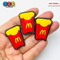 Shoe Charms WITHOUT Buckle Botton Bendable Fast Food French Fries McDonald Flatback Cabochons Slime Supply Fake Backe