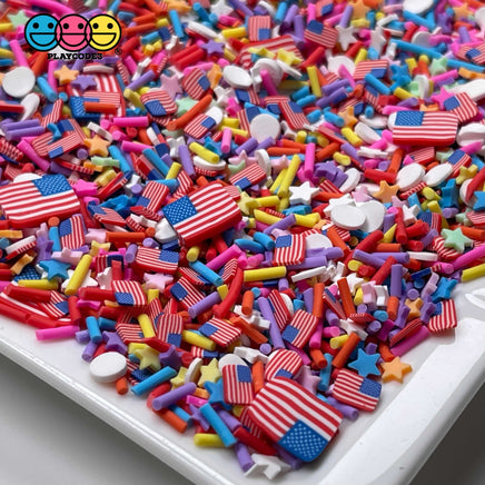 Fireworks 4Th Of July American Flag Stars Fimo Fake Mixed Sprinkles Sprinkle