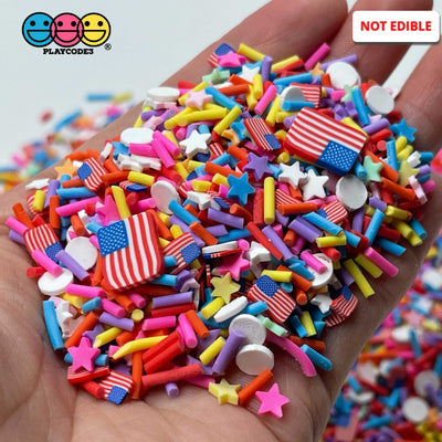 Fireworks 4Th Of July American Flag Stars Fimo Fake Mixed Sprinkles Sprinkle