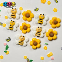 Flower Bee Flatback Charms Cabochons Flowers Bees 10Pcs Playcode3 Llc Charm