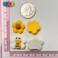 Flower Bee Flatback Charms Cabochons Flowers Bees 10Pcs Playcode3 Llc Charm
