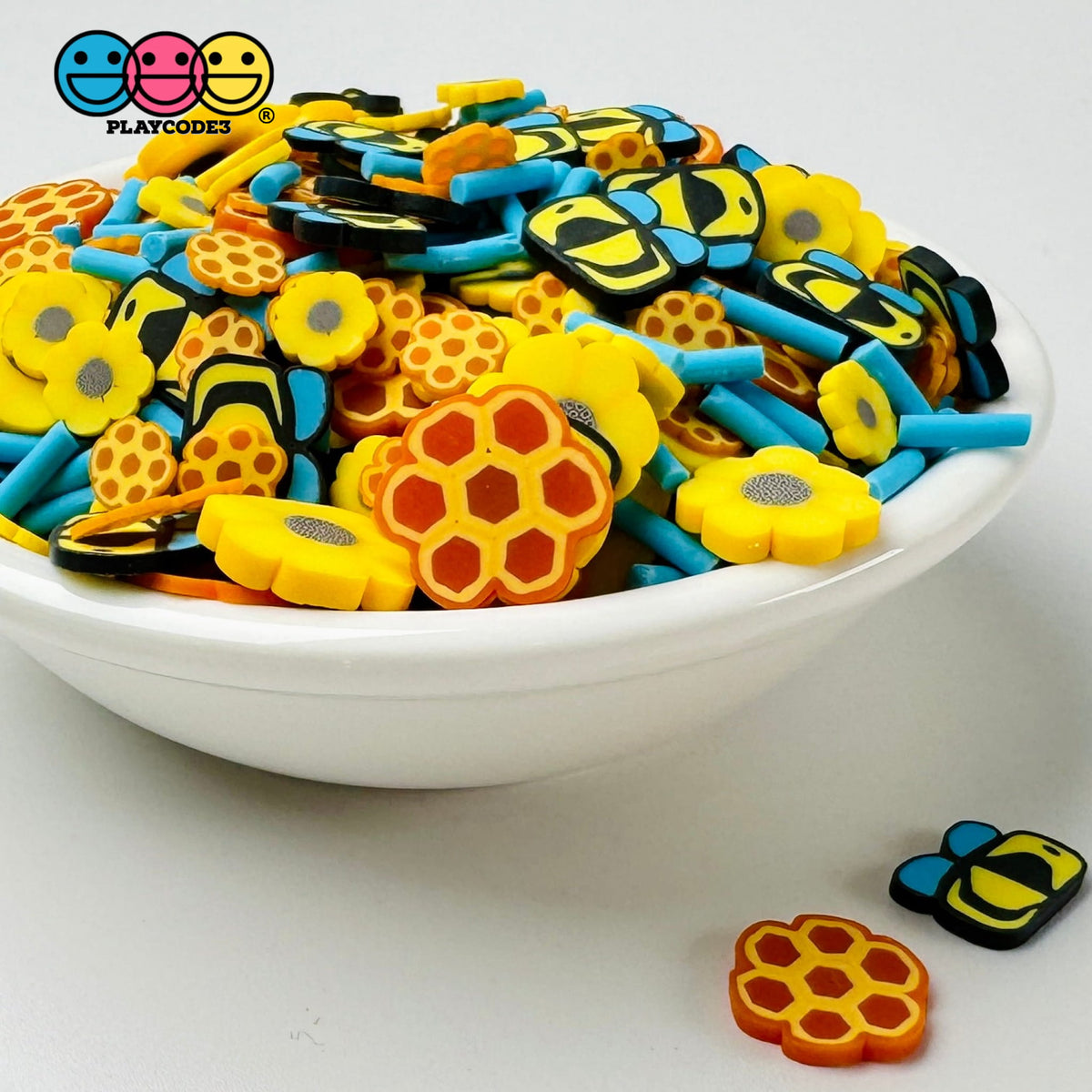 Flower Bee Honeycomb Spring Summer Fake Clay Sprinkles Decoden Fimo ...