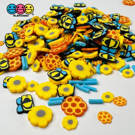 Flower Bee Honeycomb Sunflower Spring Summer Kawaii Mixes Fake Clay Sprinkles Decoden Fimo Jimmies