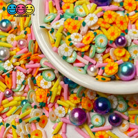 Flower Field With Beads Fake Clay Sprinkles Flowers Decoden Jimmies Funfetti Sprinkle